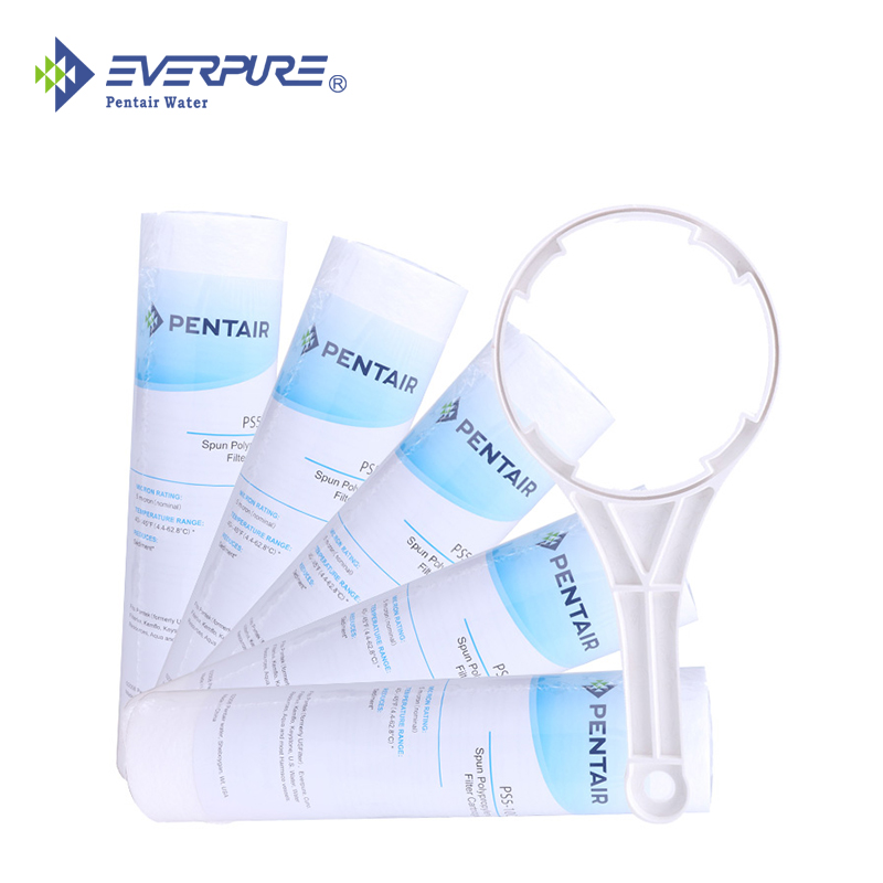 愛(ài)惠浦（Everpure）濱特爾 PP棉濾芯5支裝加扳手 10寸/5微米 （含生料帶）凈水器通用濾芯